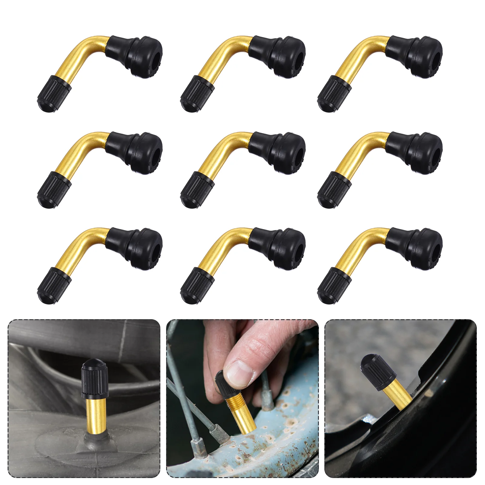 

10 Pcs Car Tire Valve Valves Stem Extender Extenders Motorcycle 4.5X3.5cm Extension Rubber Stems Adapter