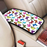 tuoilxe butterfly waterproof car center console pad soft auto armrest cushion seat box cover protector universal fit