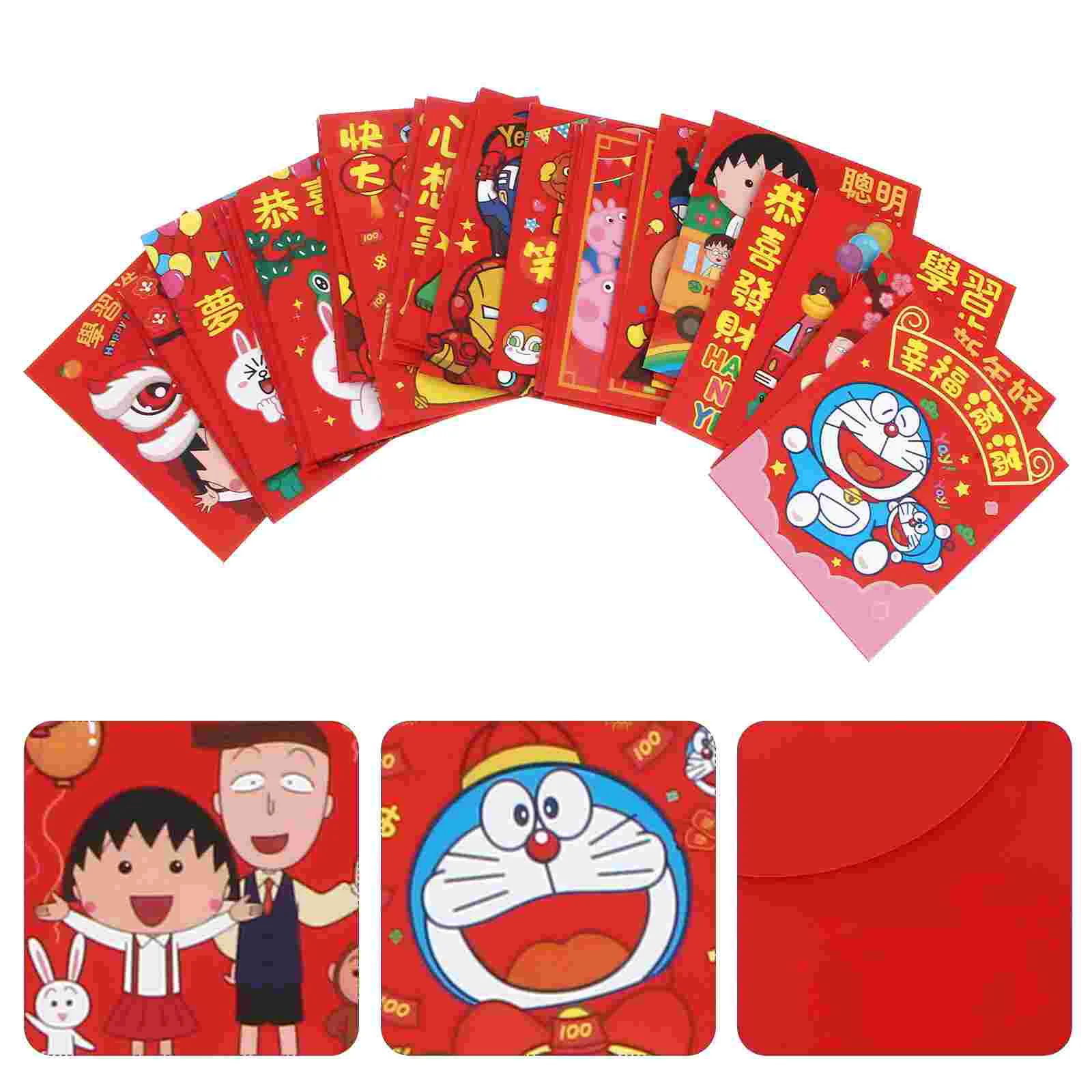 

48Pcs New Year Gift Ox Red Envelopes Gilding Red Packets Cartoon Red Money Bags