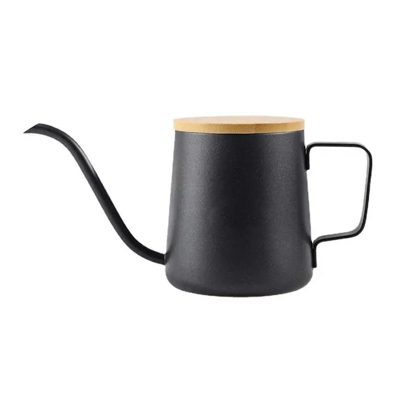 

Gooseneck Kettle Splash Proof Tea Kettle For Drip Coffee 350 ML Hot Water Heater With Insulated Wood Handle For Camping Home