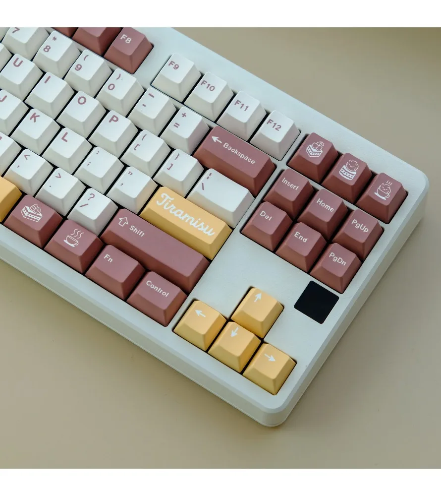 Фото Кейкапы Tiramisu PBT, оригинальные, с высококачественной сублимацией, для кастомизированных механических клавиатур, Rain 75 Wooting №3