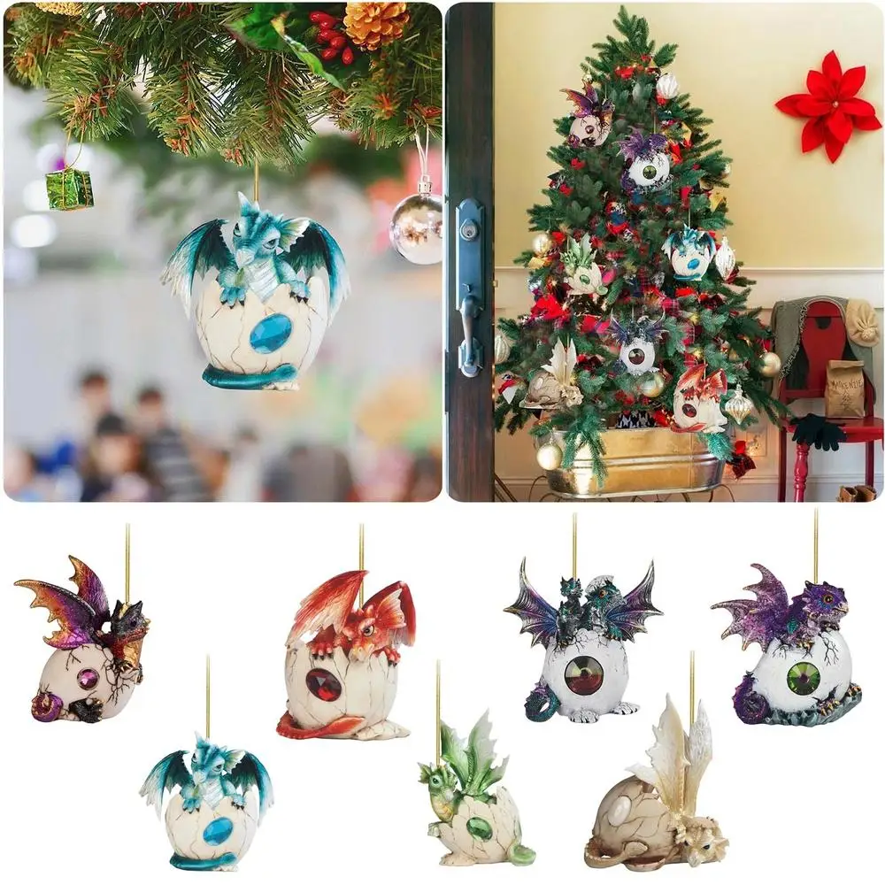 

Christmas Tree Decorations 2024 Ornaments New Cartoon Dinosaur Figures 2d Acrylic Cute Xmas Tree Decoration Pendant For Home Gif