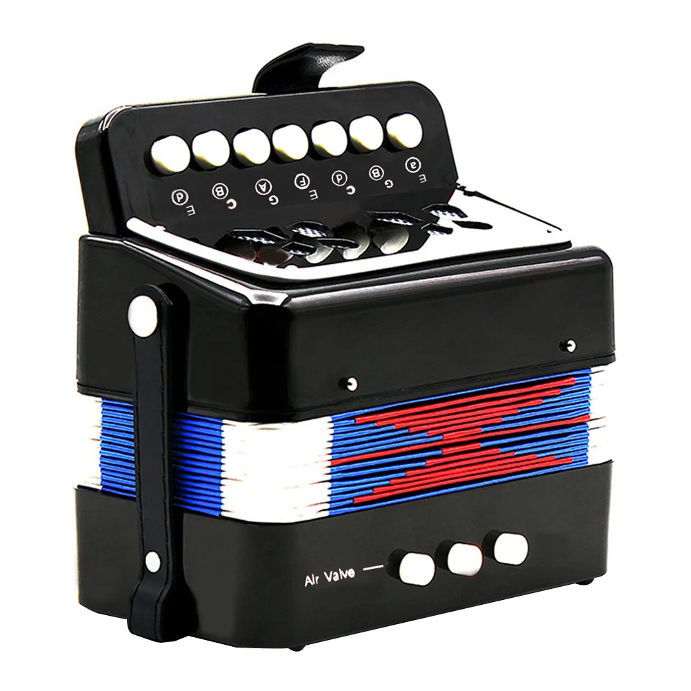 

1pc Portable Accordion Introductory Musical Instruments Educational Plaything (Black)