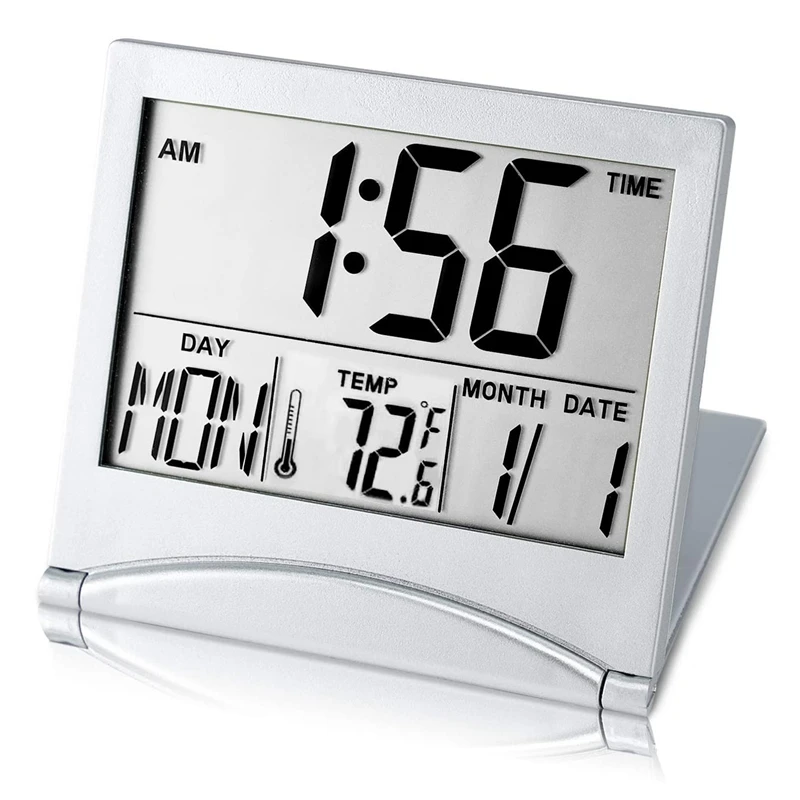 Digital Travel Alarm Clock Battery Operated Portable Large N