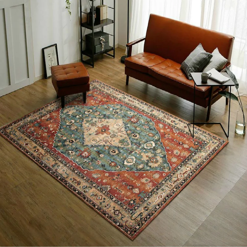 

Retro European Ethnic Style Living Room Carpet Country Simple Sofa and Tea Table Bedroom Bedside Blanket Custom