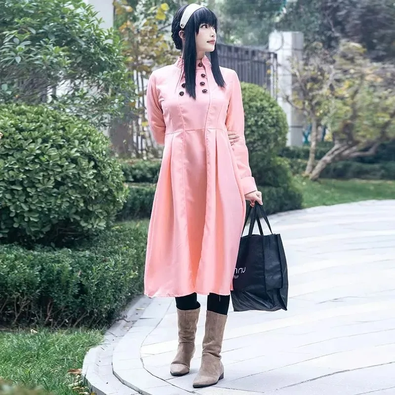 Фото Yor Forger Cosplay Adult Women Girls Costume Anime Spy Pink Dress Tiara Wig Earrings Suit Uniformex;2,f;5.n; №4