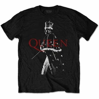 official queen t shirt freddie crown black classic rock band bohemian unisex new