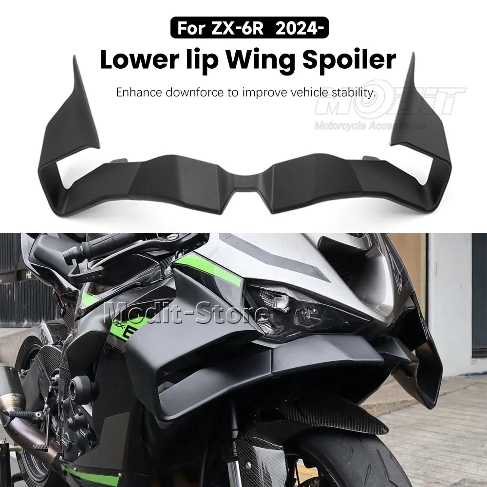 Фото Для мотоциклов Kawasaki ZX-6R ZX6R ZX 6R 2024 2025 2026: боковые винглеты, передний спойлер, фиксированный нижний обтекатель, накладка на крыло для создания прижимной силы №1