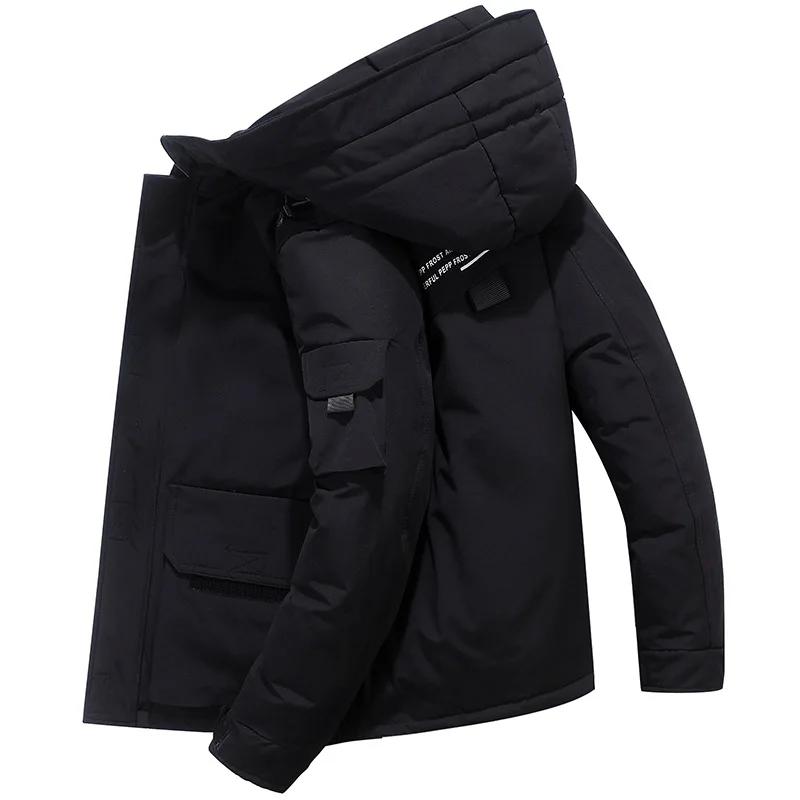 

Down Jacket Male 2022 Winter New Warm Jacket Male White Duck Down Short Trend Hooded Men Coat