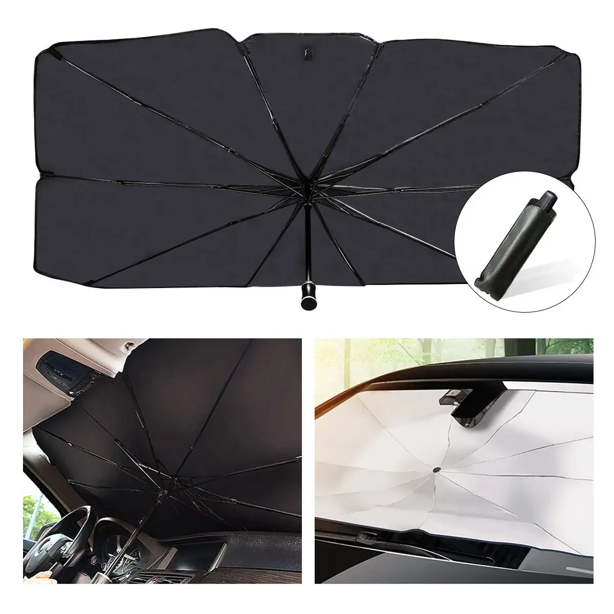 

HuaYang Car Windshield Sun Shade UV Rays and Heat Sun Visor Protector Foldable Reflector Umbrella brella Shield