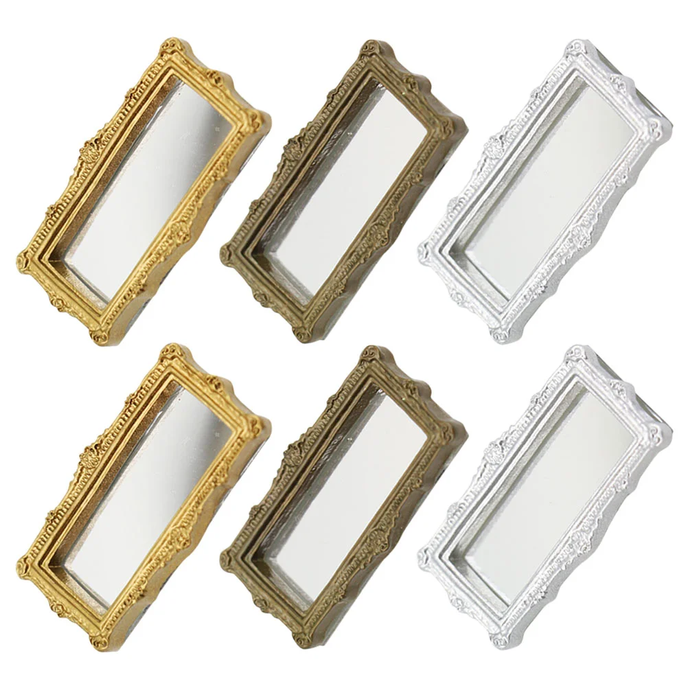 6 шт. зеркало для кукольного домика в стиле барокко настенная рамка мебель