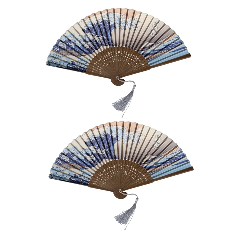 

Hot SV-2X Japanese Handheld Folding Fan, With Traditional Japanese Ukiyo-E Art Prints