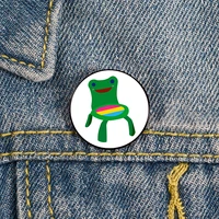 pan froggy chair pin custom cute brooches shirt lapel teacher tote bag backpacks badge cartoon gift brooches pins for women