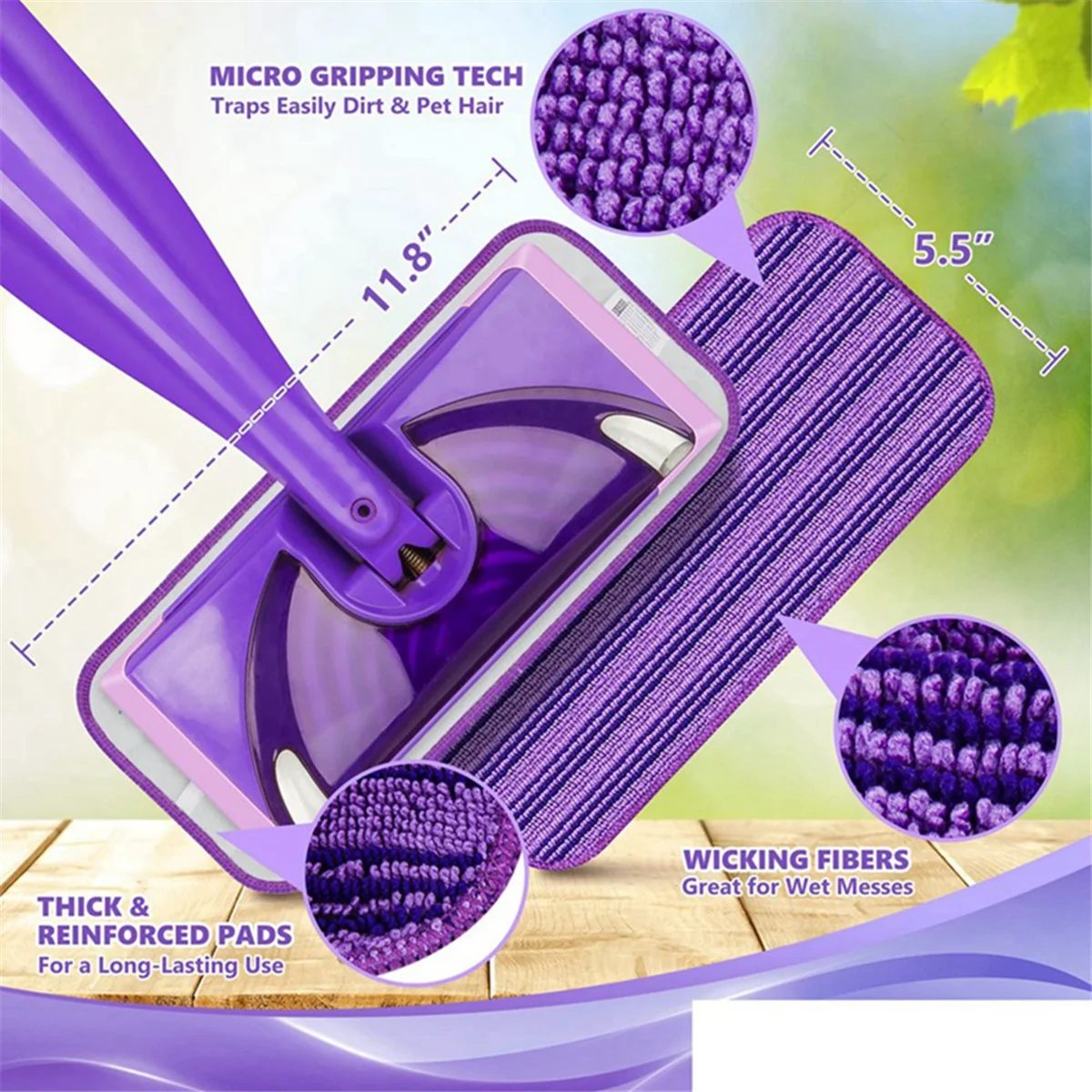 6 упаковок многоразовых подушечек для швабры совместимых с Swiffer Wet Jet Mop запасные