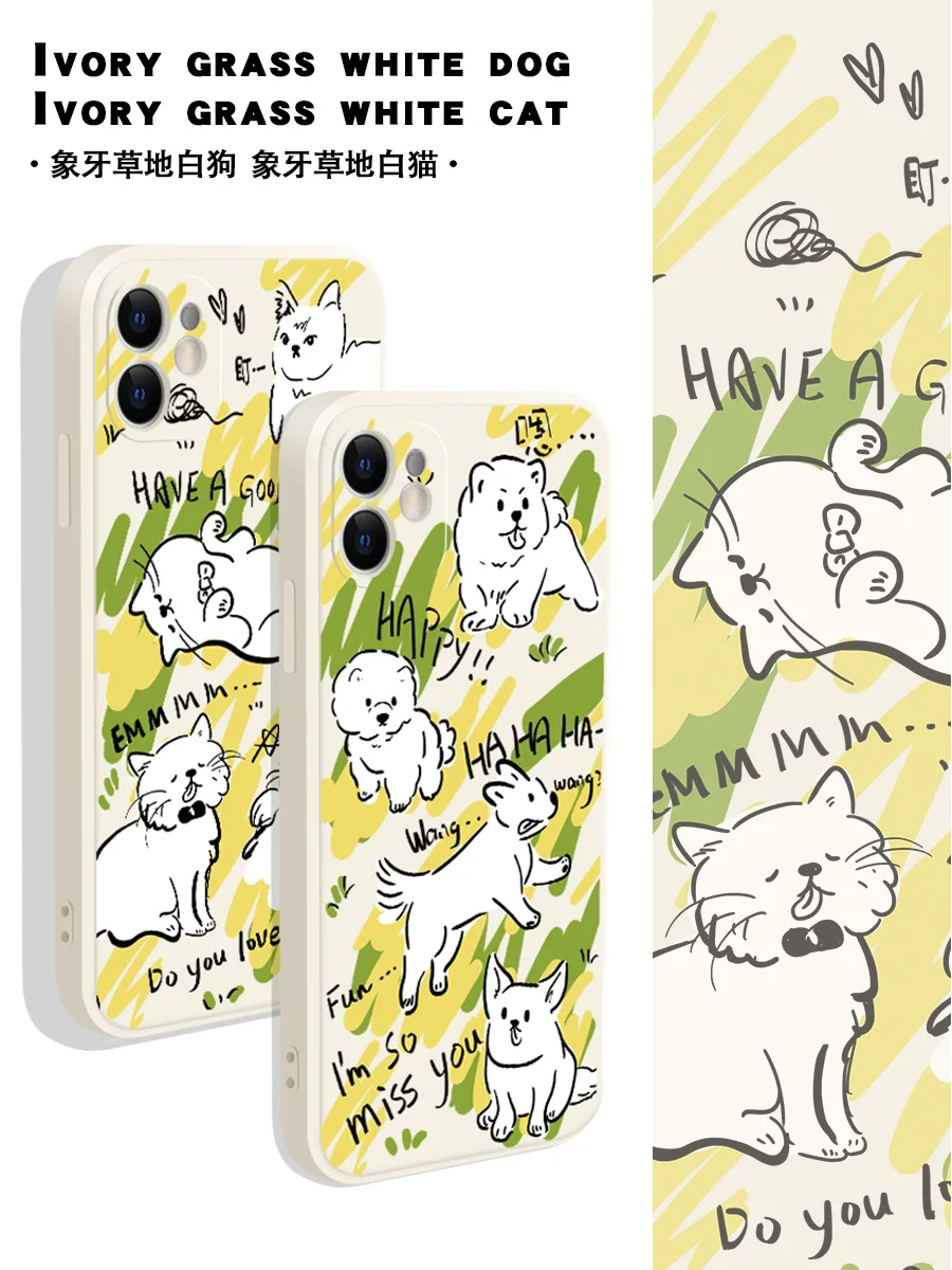 

Creative Cartoon Cute Dog Phone Case For IPhone 14Pro Max 13Plus 12 11 X XR/XS INS Style Funny Animal Silicone Shockproof Cover