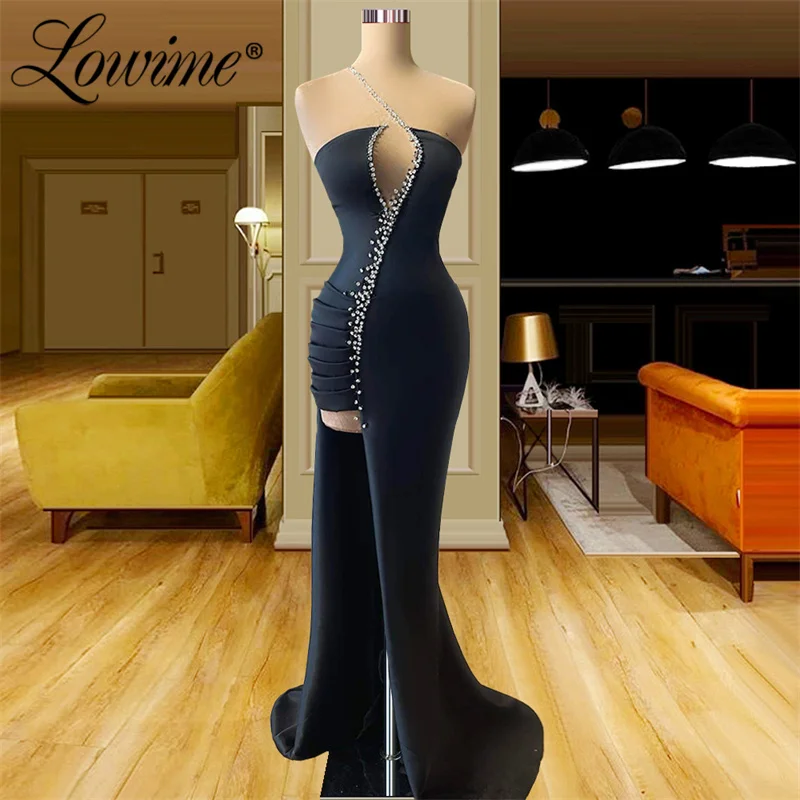 

Женское вечернее платье-Русалка Lowime, темно-синее длинное платье с глубоким вырезом, расшитое бисером, для выпускного вечера, 2022