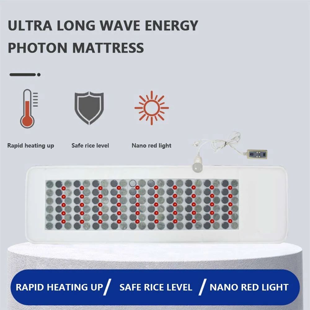 

VLF health mattress jade tourmaline LED photon light heating physiotherapy mat FIR stone PEMF mat 220V