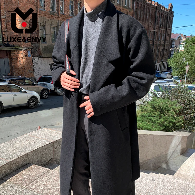 

LUXE&ENVY Winter thickened woolen coat men's length Korean fashionable clothes with good quality coat new