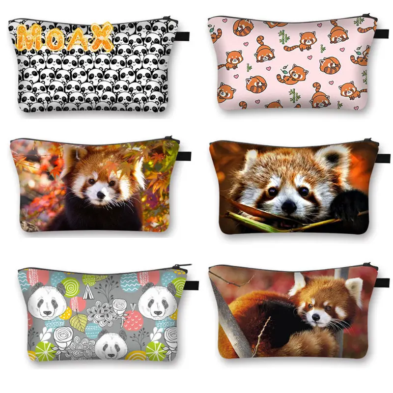 

Cute Raccoon Panda Cosmetic Bag Women Makeup Bags Organizer Toiletries Handag Kawaii Casual Girls Clutches Lipstick Storage Bag