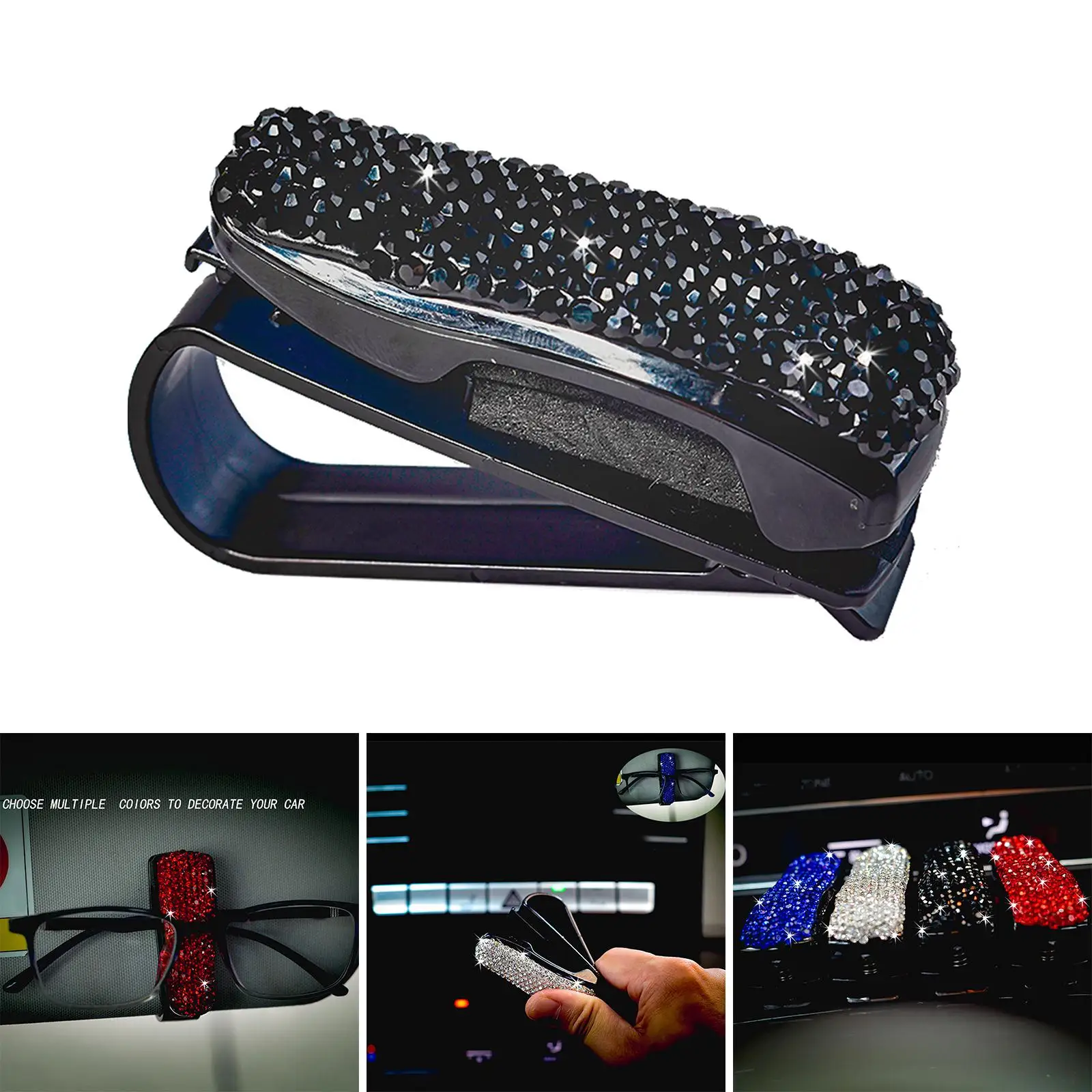 Сияющий автомобильный держатель для очков органайзер хранения прочное модное