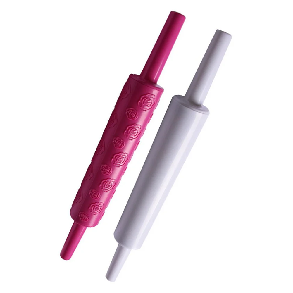 

2 Pcs Decorating Roller Mold Rolled Dough Tools Embossed Pastry Plastic Drum Rolling Pin