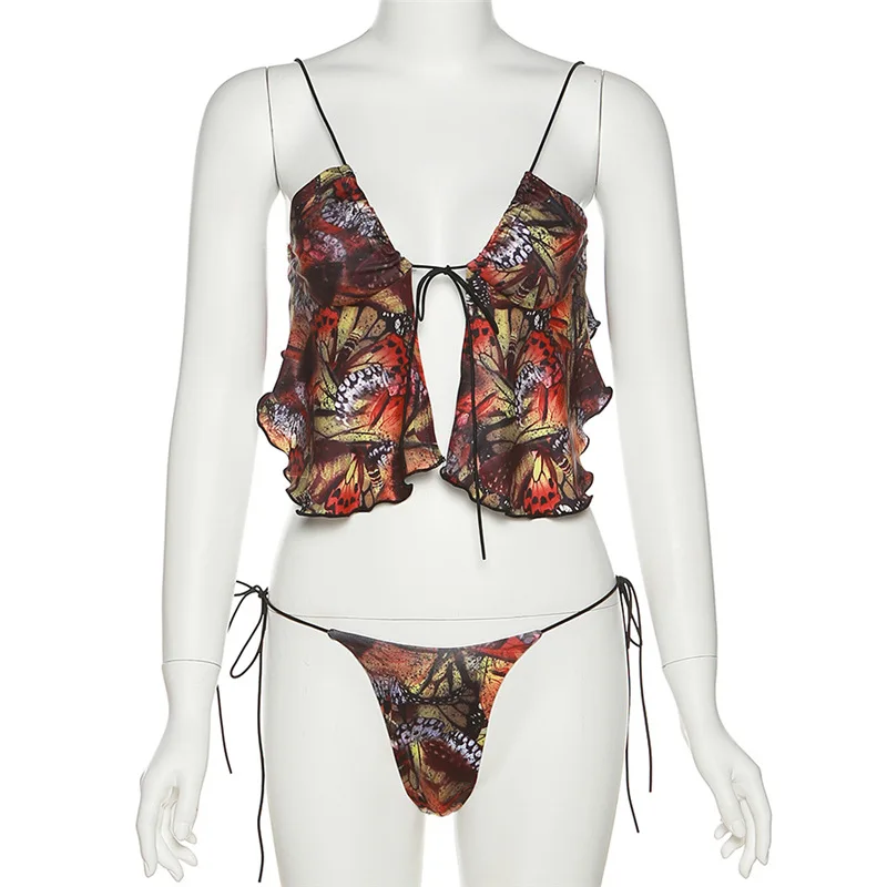 Новинка 2022 купальник-бикини с сетчатым принтом женский купальник короткий топ