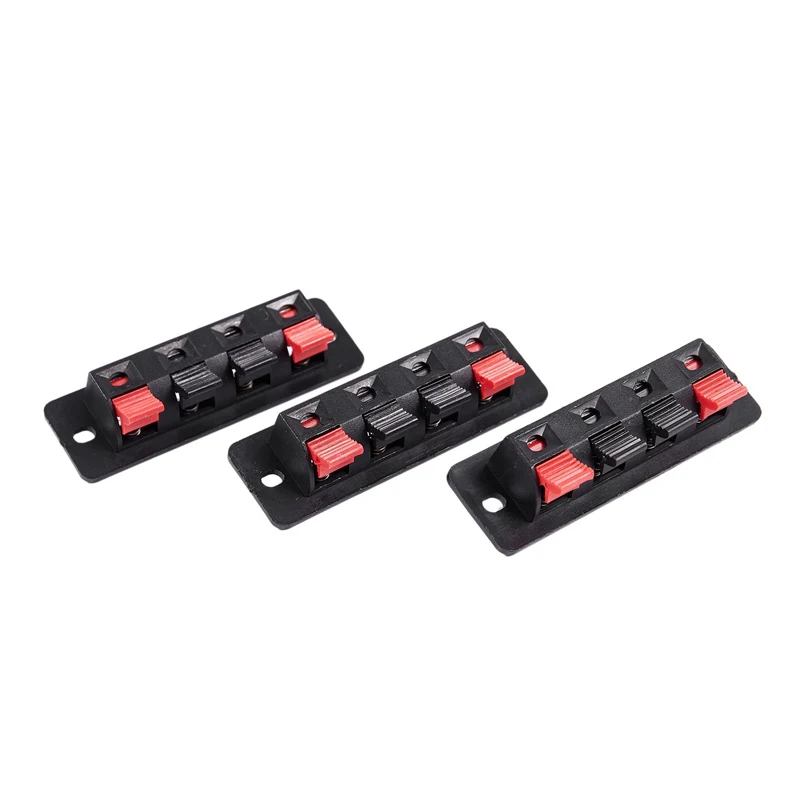 

3Pcs 4 pin red and black Spring Pressure Audio Connector Board Terminal