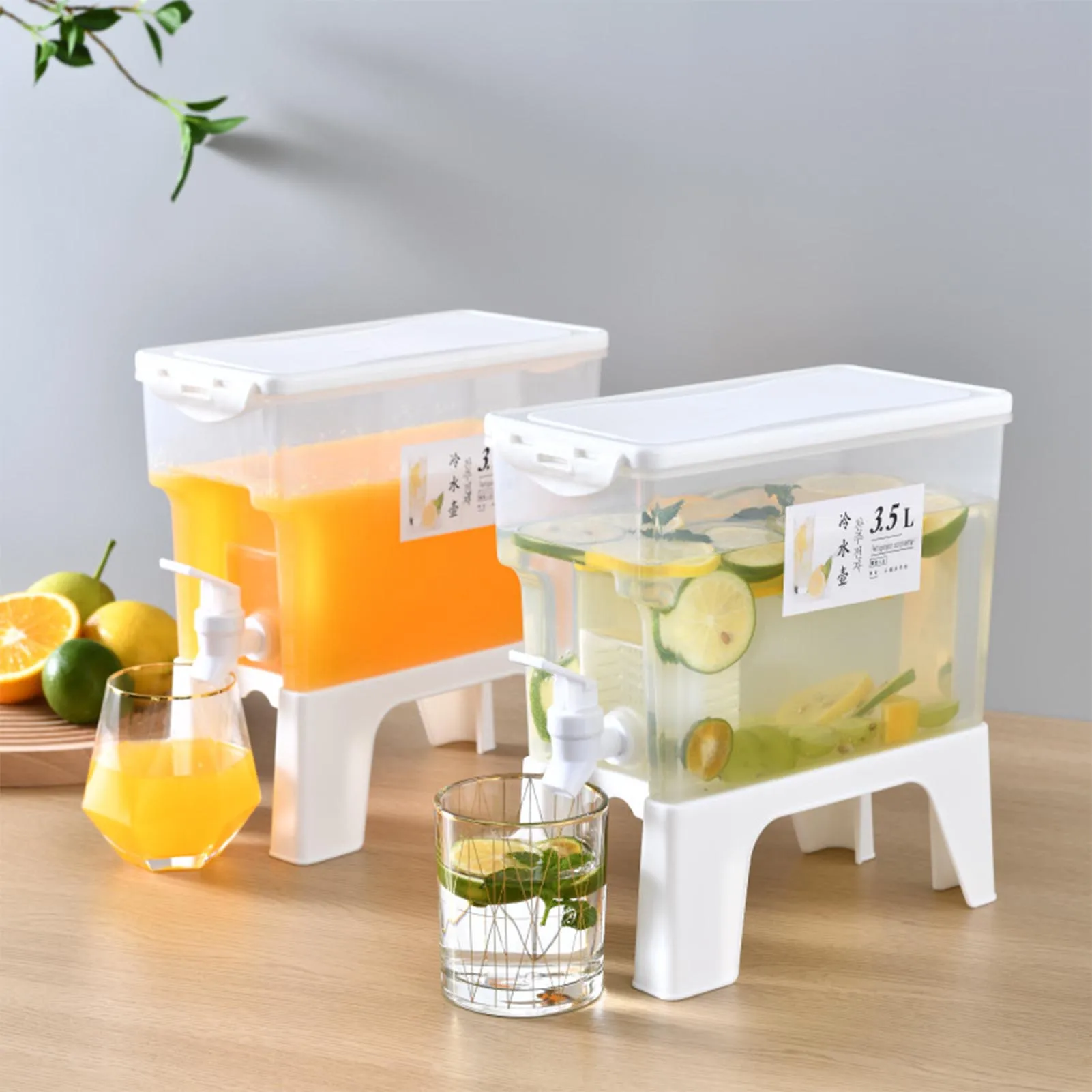 

Cold Water Bucket 3.5L Refrigerator Cold Kettle With Faucet Water Pitcher Jug Lemonade Juice Beverage Dispenser Container