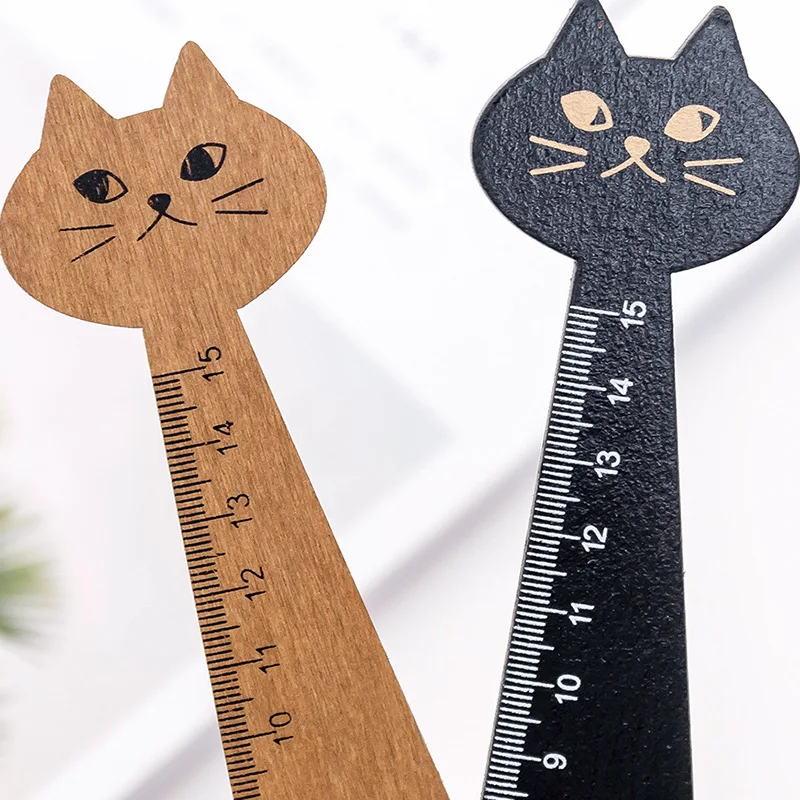 

Новинка, прямая Линейка в виде котенка, деревянные принадлежности для шитья, принадлежности для школьных и офисных принадлежностей
