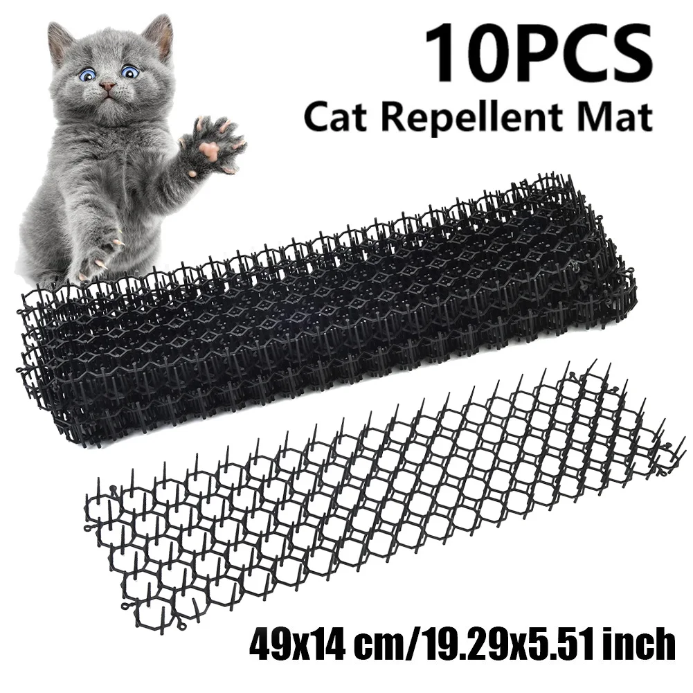 Part Scat Mats Accessory Humane Solution Practical Quality 19.29x5.51 Inch 49cm*14cm*2.8cm Cat Scat Mats 10Pcs