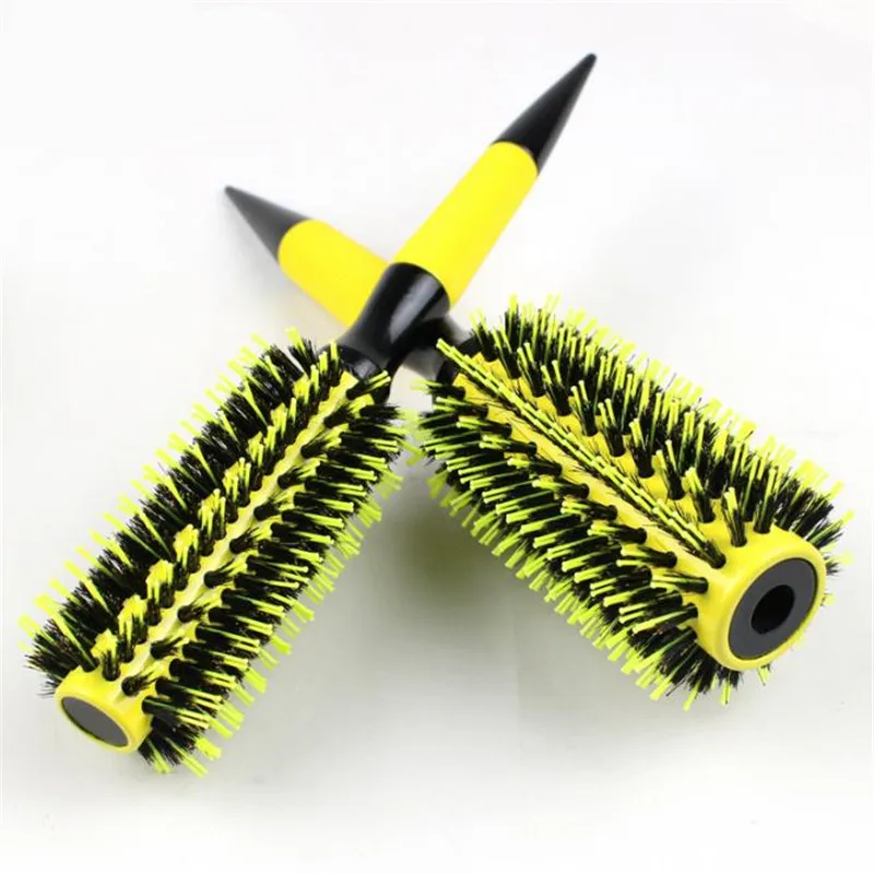 

6 Sizes Wood Handle Boar Bristles Round Hair Comb Brush Professional Hairdressing Hair Brush Barber Salon Styling Tools 2#