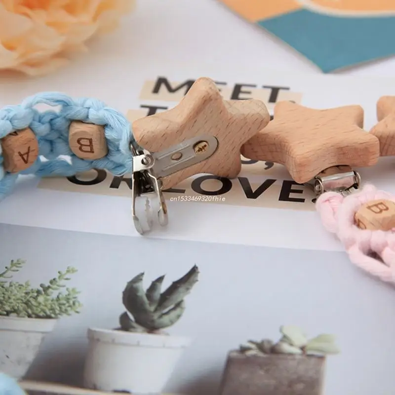 

Newborn Pacifier Clip Chain Woven Cotton Rope DIY Dummy Nipple Holder Dropship