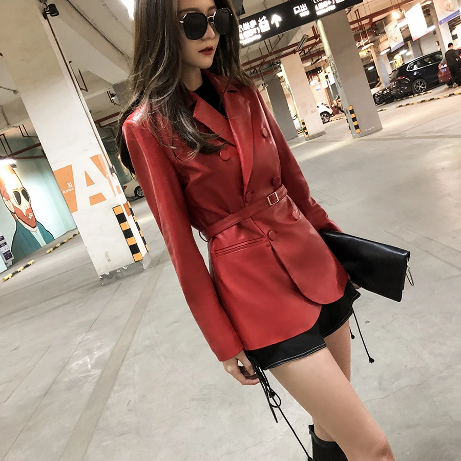 

Куртка женская демисезонная из натуральной овечьей кожи, 2023