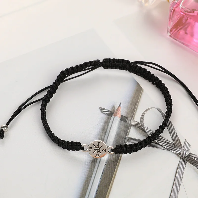 

New Graduation Season Card Bracelet Simple Creative Compass Wax Thread Braided Adjustable Bracelet Friendship Bracelets