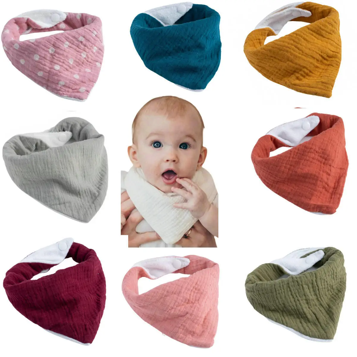 

Triangle Saliva Towel Baby Bibs Infant Cotton Bib Newborn Solid Color Bandana Burp Cloth For Boy Girl Feeding Drool Bibs