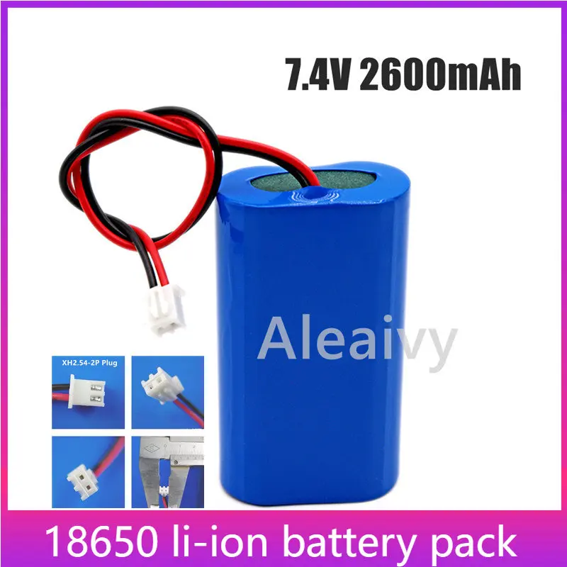 

Aleaivy 7.2V/7.4V/8.4V 18650 Lithium Battery 2600mAh Rechargeable Battery Pack Speaker Protection Board+XH2.54-2P Plug Cable