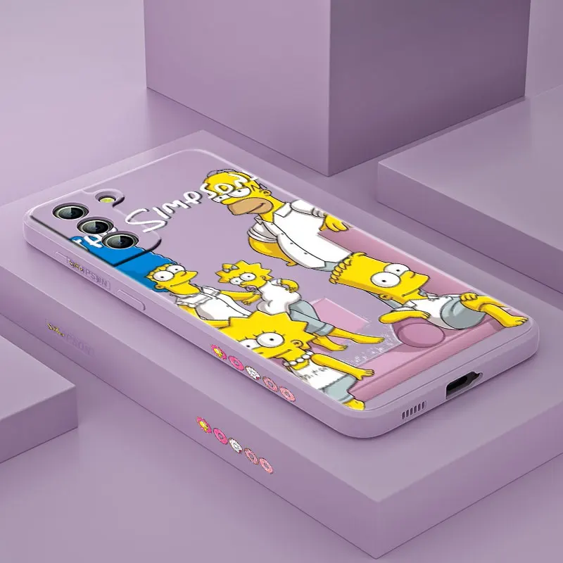 

The Simpsons Love family For Samsung Galaxy S21 S20 S10 Note 20 Ultra Plus Pro FE Lite Liquid Left Phone Case Fundas Coque Capa