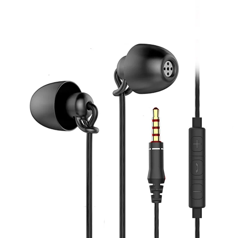 Anti-noise Soft Sleeping Headphone Silicone Anti-fold Headset In-Ear Earphones with Noise Cancelling 3.5mm Headphones Universal