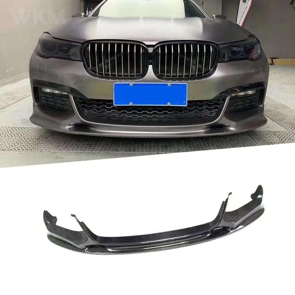 

For 7 Series Carbon Fiber Front Lip Aprons Bumper Chin For BMW G11 G12 730i 740i M760 M Sport 2015 - 2018 3D Style FRP Bumper