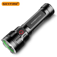skyfire 2022 htp series led flashlights type c usb rechargeable 4 mode high lumen outdoor waterproof window hammer sf 496