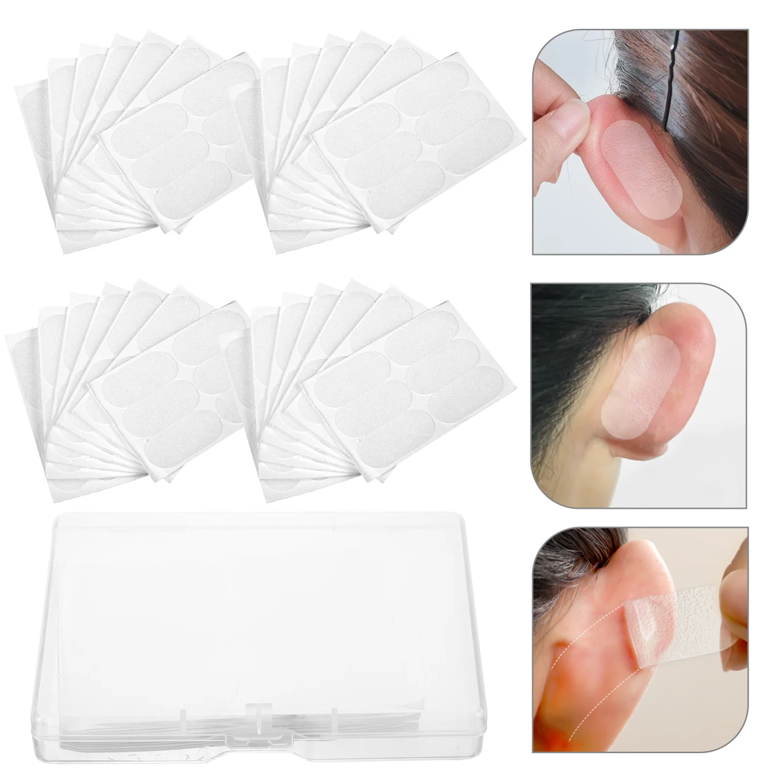 

60 Pcs Elf Ear Stickers Cosmetics Women Correction Patch Silicone Patches Vertical Tape Supply Silica Gel Primer