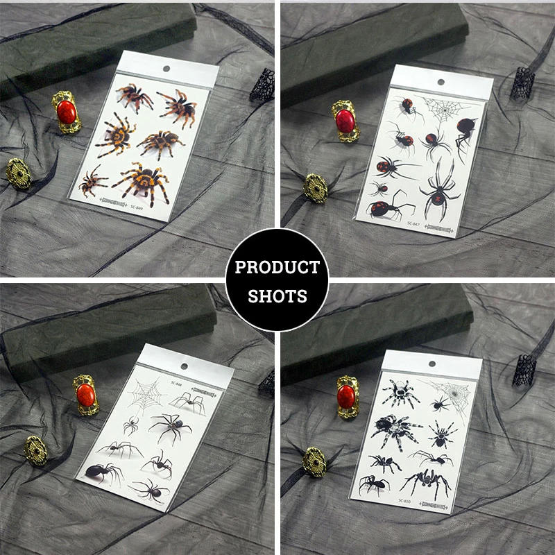 VeeCharm-страшные наклейки на Хэллоуин страшные 3D Временные татуировки уникальная