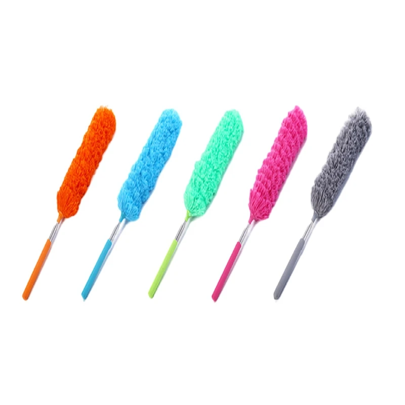 

5Pcs Feather Duster Household Cleaning Roof And Ceiling Cobweb Dust Removal Artifact Multi-Color Telescopic Duster
