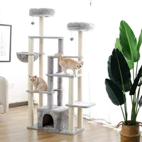 US Shipping Cat Tree House Condo Climbing Scratching Post for Kitten Jumping Multi-Level Tower for Large Cats Cozy Hammock Nests