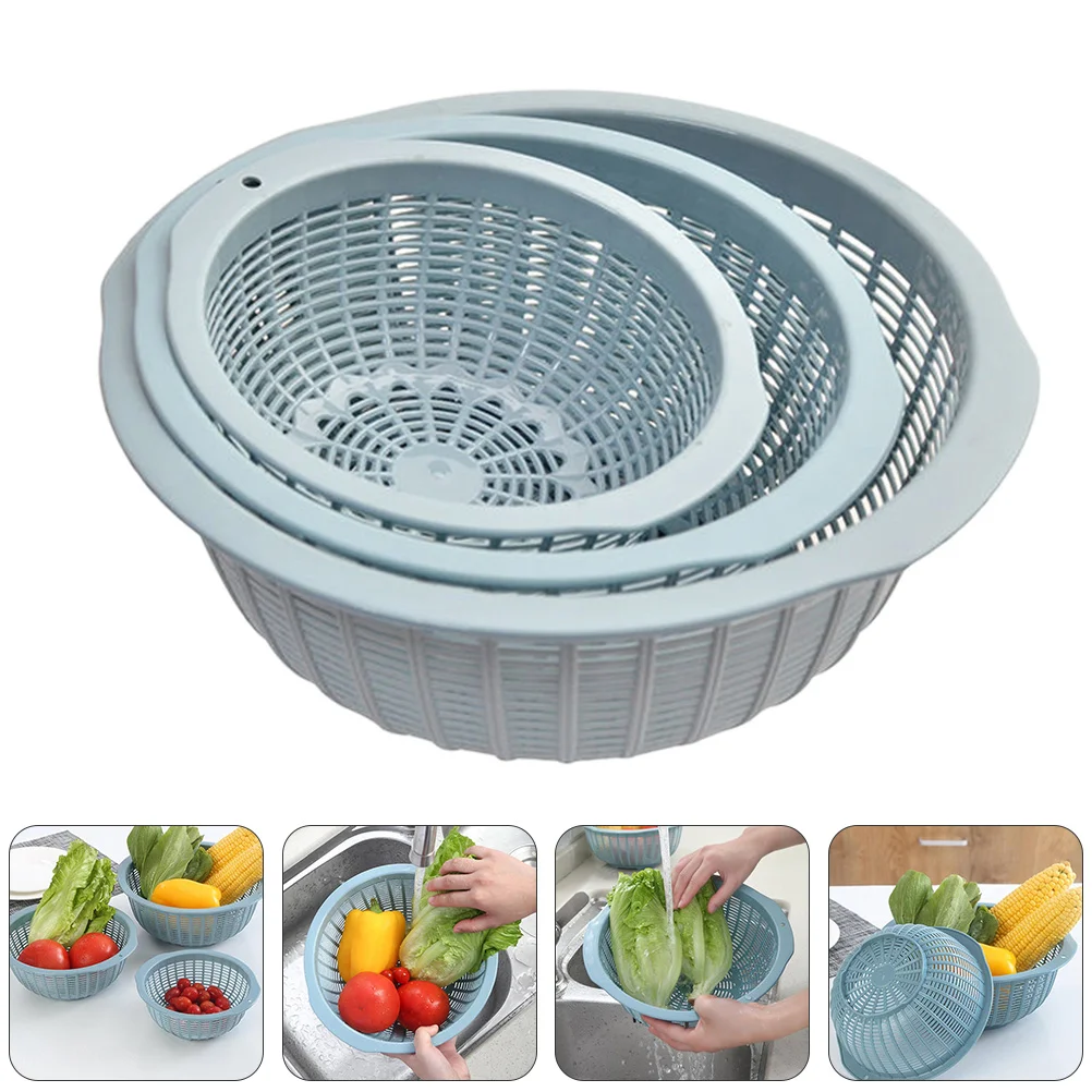 

3pcs Fruit Washing Basket Kitchen Colander Vegetable Colander Fruit Drain Basket for Indoor