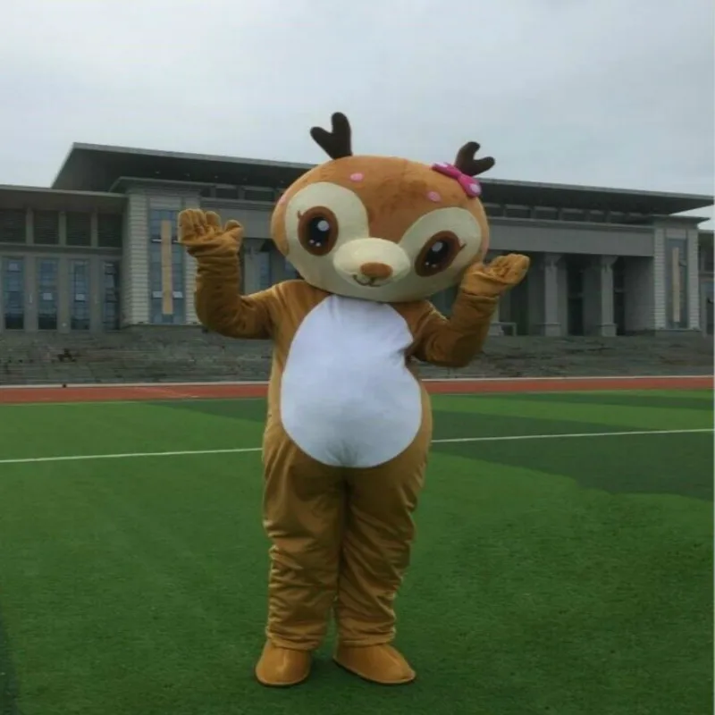 

Little Deer Cute Mascot Costume Set Role Playing Party Costume Fursuit Cartoon Dress Outfits Carnival Halloween Xmas Ad Clothes
