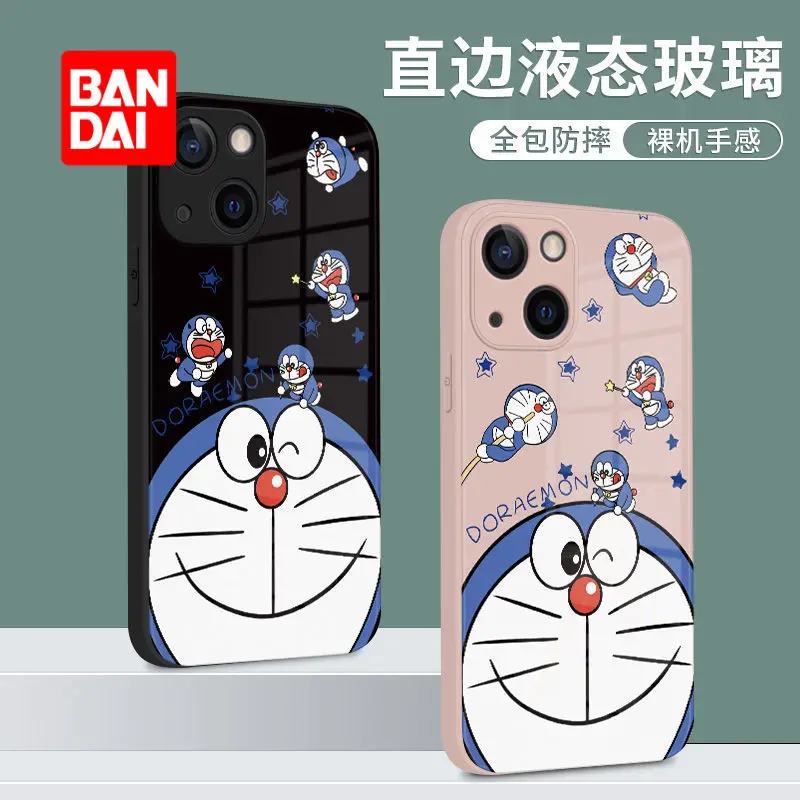 

Bandai Doraemon Phone Glass Case for iPhone 13 13Pro 12 12Pro 11 Pro X XS Max XR 7 8 Plus Kawaii Cartoon Back Covers Shell