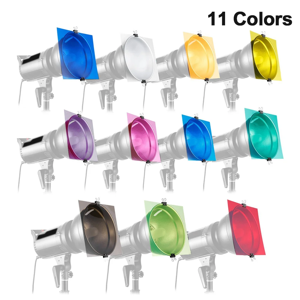 

11colors Theater Photo Party Transmission Lighting Gel Filter Flash Light Color Correction Video 30cm Absorption Square Film