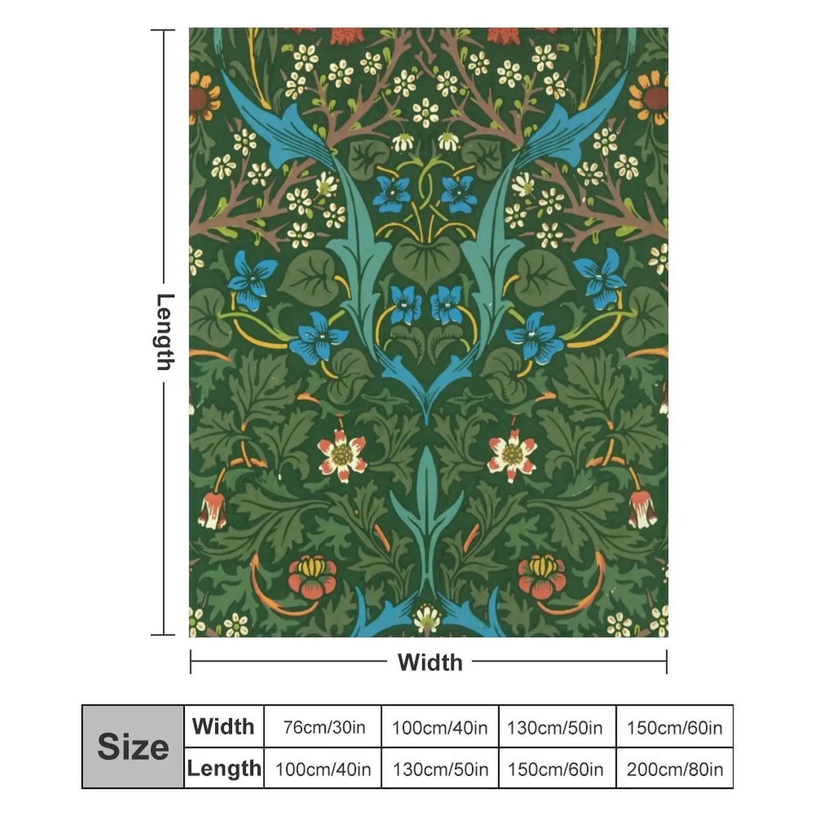 Уильям Моррис Черныйthorn 1. Одеяло Декоративное покрывало Самые мягкие меховые