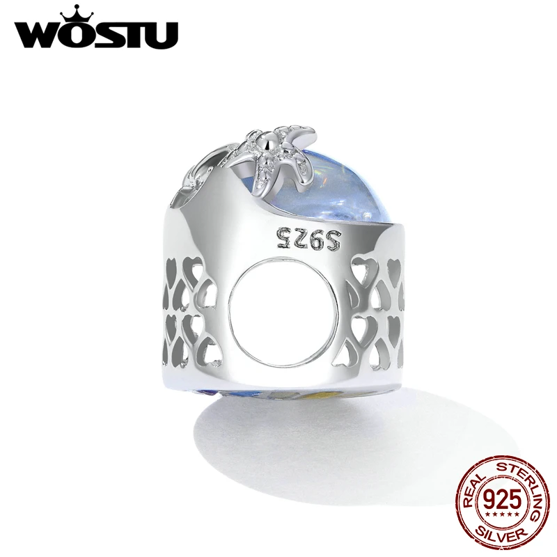 WOSTU 925 стерлингового серебра океана серии Радуга смолы натуральный жемчуг